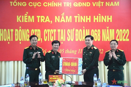 Tổng cục Chính trị Quân đội nhân dân Việt Nam kiểm tra hoạt động công tác Đảng, công tác chính trị năm 2022 tại Sư đoàn 968, Quân khu 4

​